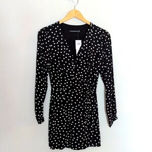 Abercrombie & Fitch NWT long sleeve polka dot wrap dress skort
